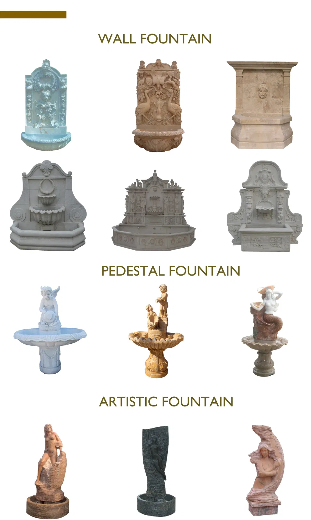 Beautiful Outdoor Garden 3 Tiers Hand Carved Natural White Stone Marble Water Fountain